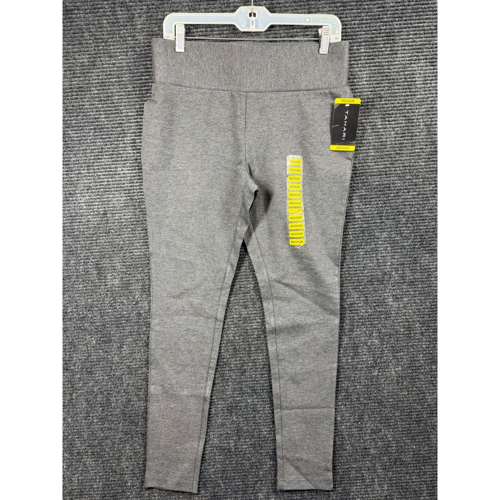 Tahari Women‎ Charcoal Heather High Waisted Ponte Leggings Gray Medium NEW